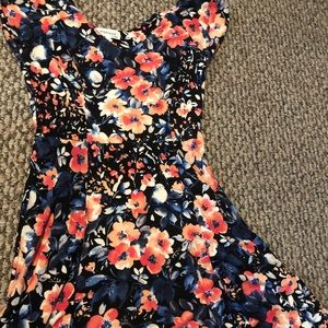 Floral mid-length cotton dress